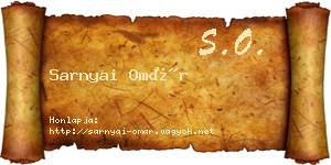 Sarnyai Omár névjegykártya